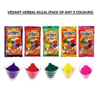 Vedant Herbal Gulal (Pack of 3) - Assorted Colours