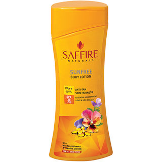 Saffire Naturals Sunfree SPF 25 PA ++ Body Lotion 300ml