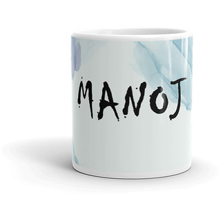 Buy RISH - Light Blue Ceramic "Manoj" Name Theme Microwave Safe  Milk/Coffee/Tea Mug/Beverage Mug With Handle-(350ML) Online @ ₹449 from  ShopClues