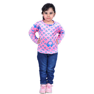 Kid Kupboard Cotton Full-Sleeves Sweatshirts For Girls (Light Pink)
