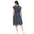 Pitaya Women Rayon Printed A Line Navy Blue White Checked Maxi Dress