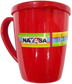Nayasa Plastic Milk Mug with Lid (Multicolor, 400 ml)