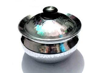 Heavy Aluminium Handi/Sipri with Lid for Cooking, 2.5 L (Silver).