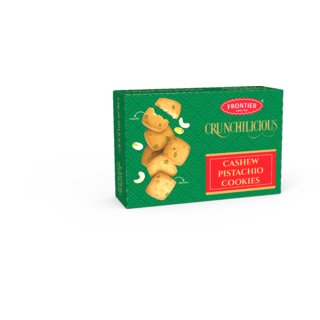 Frontier Cashew Pistachio Biscuits - Crunchy Delicious Eggless Cookies 300 Gram