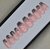 Glossy light pink glitter ombre press on nails set in cofin light pink with 2 gm glue and mini filer (pack of 12 nails )