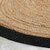 Floor Carpet Jute Round Rug, Natural Fibres Carpet  (100cm, 3.4 feet Round Braided Beige Jute/Black Carpet)