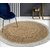 Floor Carpet Hand Made Natural Jute Fiber Braided Round Reversible Floor Carpet (100cm, 3.4 feet Round Beige/White Floor
