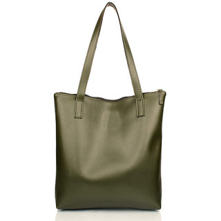 womens tote bag green in zipper