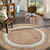 Hand Made Floor Carpets Jute Braided Round Reversible Natural Fiber Carpet (100cm, 3.4 feet Round Beige and White Carpet