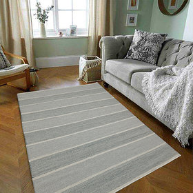 Hand Made Wool Floor Carpets, Long Life Uses Carpet and Rug  (152x244 cm, 5x8 feet ,White/Grey Unique design  best Qual