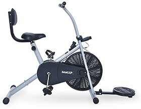 beatXP Adjustable Cushioned Seat Non-Slip Pedals and Fixed Handles Air Bike Exercise Cycle Full Body Workout Gym Fitness Cycle Machine