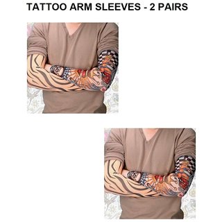 Takson Sales UV Sun Protection Tattoo Arm Sleeves For Dust and Pollution Protection (2 Pairs)