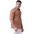 Riag Brown Linen Full Shirt for Men