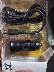 Syska 2.4 Amp Turbo Car Charger(Black, With USB Cable)