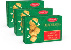 Frontier Cashew Pistachio Biscuits Combo - Crunchy and Delicious Cookies 300 gm Each (Pack of 3)