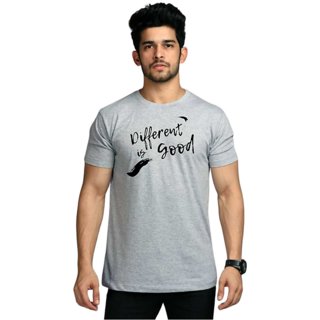                       The Cozy Printed Grey Different Is Good Tshirts                                              