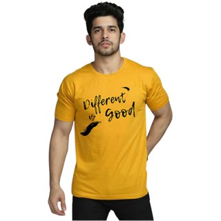                      The Cozy Printed Mustard Different Is Good Tshirts                                              