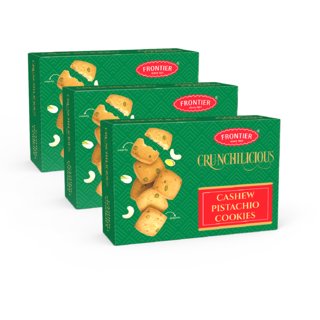 Frontier Cashew Pistachio Biscuits Combo - Crunchy and Delicious Cookies 300 gm Each (Pack of 3)