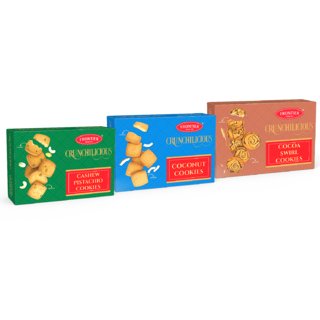 Frontier Biscuits Combo of Cashew Pistachio, Coconut and Cocoa Swirl Cookies 300 gm Each (Pack of 3)
