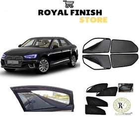 Royal Finish  Car Accessories  Car Window Sunshades for Audi A4  Curtains for Zipper  Set of 4 Piece