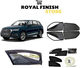 Royal Finish Car Window Sunshades/ Curtain Zipper Magnetic Front Two Side Zipper And Rear Non Zipper For Audi Q7 Net Fab