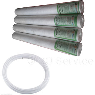                       RO FILTER 10'' inche RO Water Purifier Spun PP Filter 4 Nos + Pipe/Tube 1/4 6 mtrs                                              