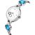 HRV White Heart Round Dial Silver Metal Strap Analog Watch For Women
