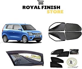 Royal Finish Car Accessories Zipper Magnetic Sunshades for Wagonr 2019  - Set of 4 Pcs