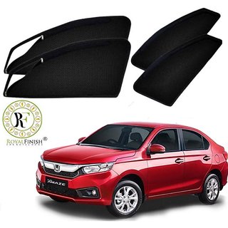 Royal Finish Car Window Sunshades/ Curtain Zipper Magnetic Front Two Side Zipper And Rear Non Zipper For Amaze 2018 Net