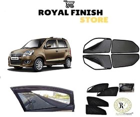 Royal Finish Car Accessories Zipper Magnetic Sunshades for New Wagonr 2013-2018 - Set of 4 Pcs