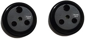 Bakelite Power Socket- ISI Mark  BIS Certified- 1 Way, 16ampere, 250volts with Ceramic Base Set of 2