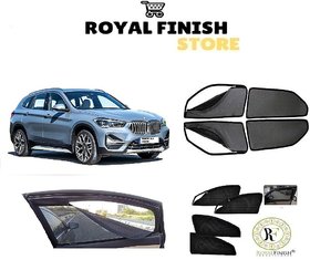 Royal Finish Car Window Sunshades/ Curtain Zipper Magnetic Front Two Side Zipper And Rear Non Zipper For New BMW X1 Net
