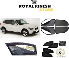 Royal Finish Car Window Sunshades/ Curtain Zipper Magnetic Front Two Side Zipper And Rear Non Zipper For Old BMW X1 Net