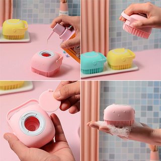                       thriftkart Silicone Bathing Scrubber Body Brush                                              