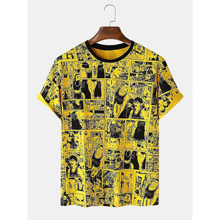                       DIVINE CREATION Crepe Yellow Printed Tshirt                                              