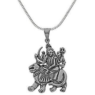                      durga mata silver pendant for unisex                                              