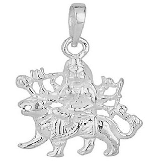                       durga mata silver pendant for unisex                                              