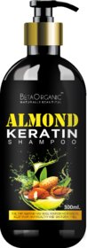 Beta Organic 100 Chemical free Almond keratin  Shampoo - Best, and Affordable Hairfall Control Shampoo - 300ml