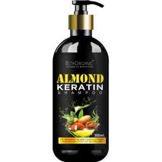                       Beta Organic 100 Chemical free Almond keratin  Shampoo - Best, and Affordable Hairfall Control Shampoo - 300ml                                              