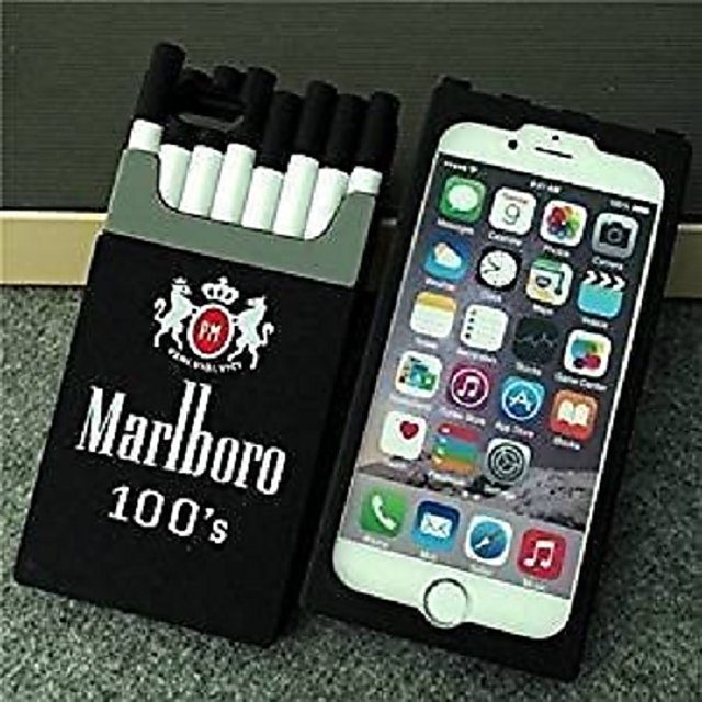 iphone 7 cigarette case Mobile Cover Marlboro Custom Iphone Se 2021 Case Back Cover Stylish Custom making it easy to grip and preventing scratches on your phone Cigarette Pattern - Black iPhone