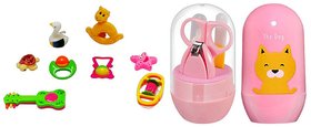 Aurapuro baby bath rattles with baby nail clipper combo
