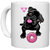 UDNAG White Ceramic Coffee / Tea Mug 'Pug & Doughnut | Black Pug with Pink Doughnut' Perfect for Gifting [330ml]