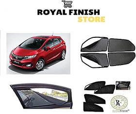 Royal Finish Car Accessories Zipper Magnetic Sunshades for New Jazz- Set of 4 Pcs
