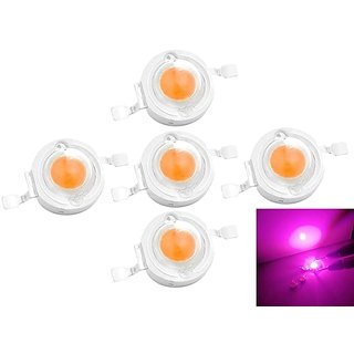 TORPE 3W High Power 380-840nm Full Spectrum SMD Grow Light LED Chips for All stage of Indoor Plants-(Pack of 5-Without P