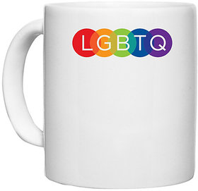 UDNAG White Ceramic Coffee / Tea Mug 'LGBTQ | LGBTQ' Perfect for Gifting [330ml]