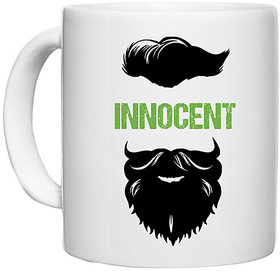 UDNAG White Ceramic Coffee / Tea Mug 'Beared | Innocent' Perfect for Gifting [330ml]