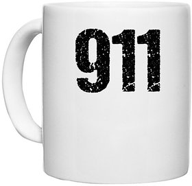 UDNAG White Ceramic Coffee / Tea Mug '911' Perfect for Gifting [330ml]