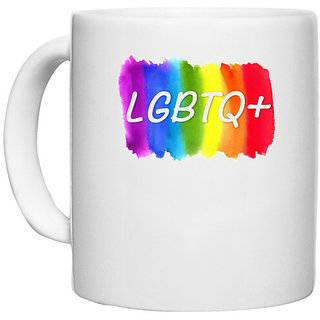 UDNAG White Ceramic Coffee / Tea Mug 'LGBTQ+ | LGBTQ' Perfect for Gifting [330ml]