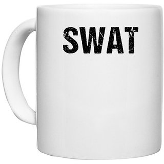                       UDNAG White Ceramic Coffee / Tea Mug 'SWAT' Perfect for Gifting [330ml]                                              