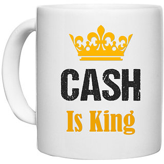                       UDNAG White Ceramic Coffee / Tea Mug 'King | Cash is King' Perfect for Gifting [330ml]                                              